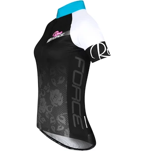 Dámský cyklistický dres s krátkým rukávem Force Rose černo-modrý