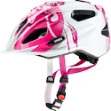 Dětská cyklistická helma Uvex Quatro Junior růžovo-stříbrná