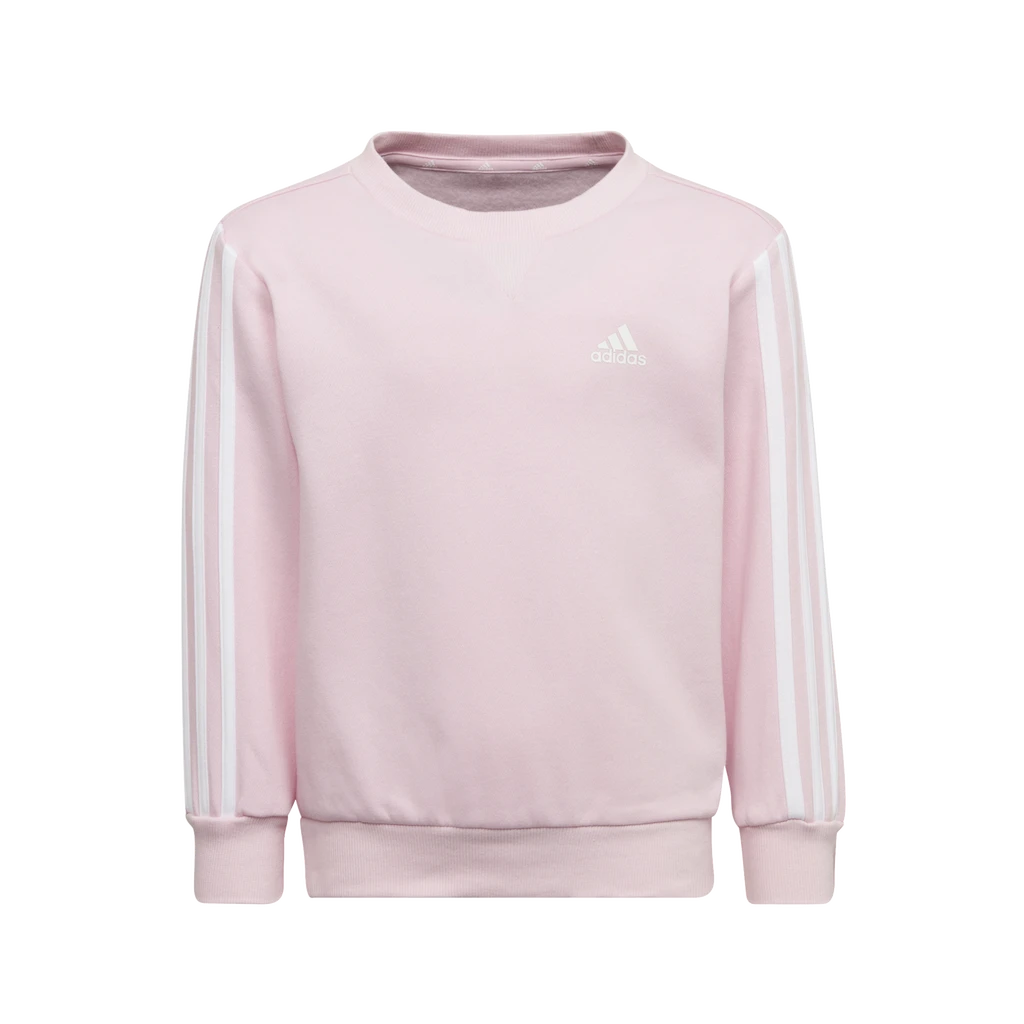 Dětská mikina adidas  Essentials 3-Stripes Crew Neck Clear Pink 128 cm