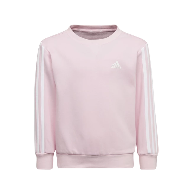 Dětská mikina adidas  Essentials 3-Stripes Crew Neck Clear Pink 128 cm