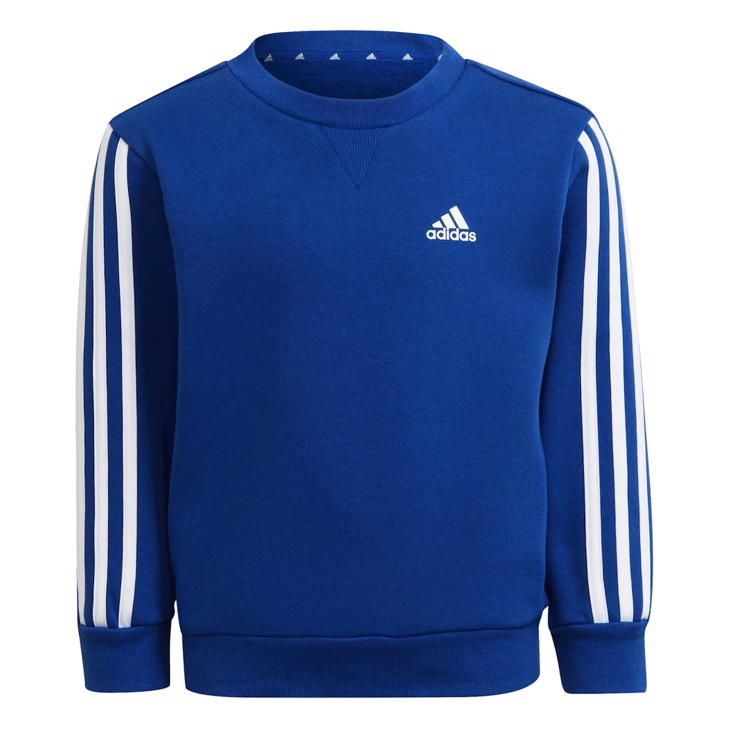 Dětská mikina adidas  Essentials 3-Stripes Crew Neck Royal Blue 104 cm