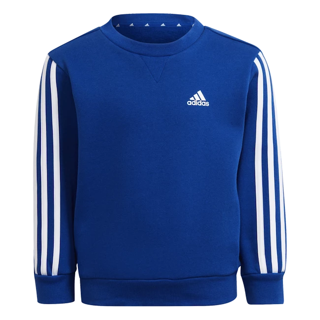 Dětská mikina adidas  Essentials 3-Stripes Crew Neck Royal Blue 104 cm