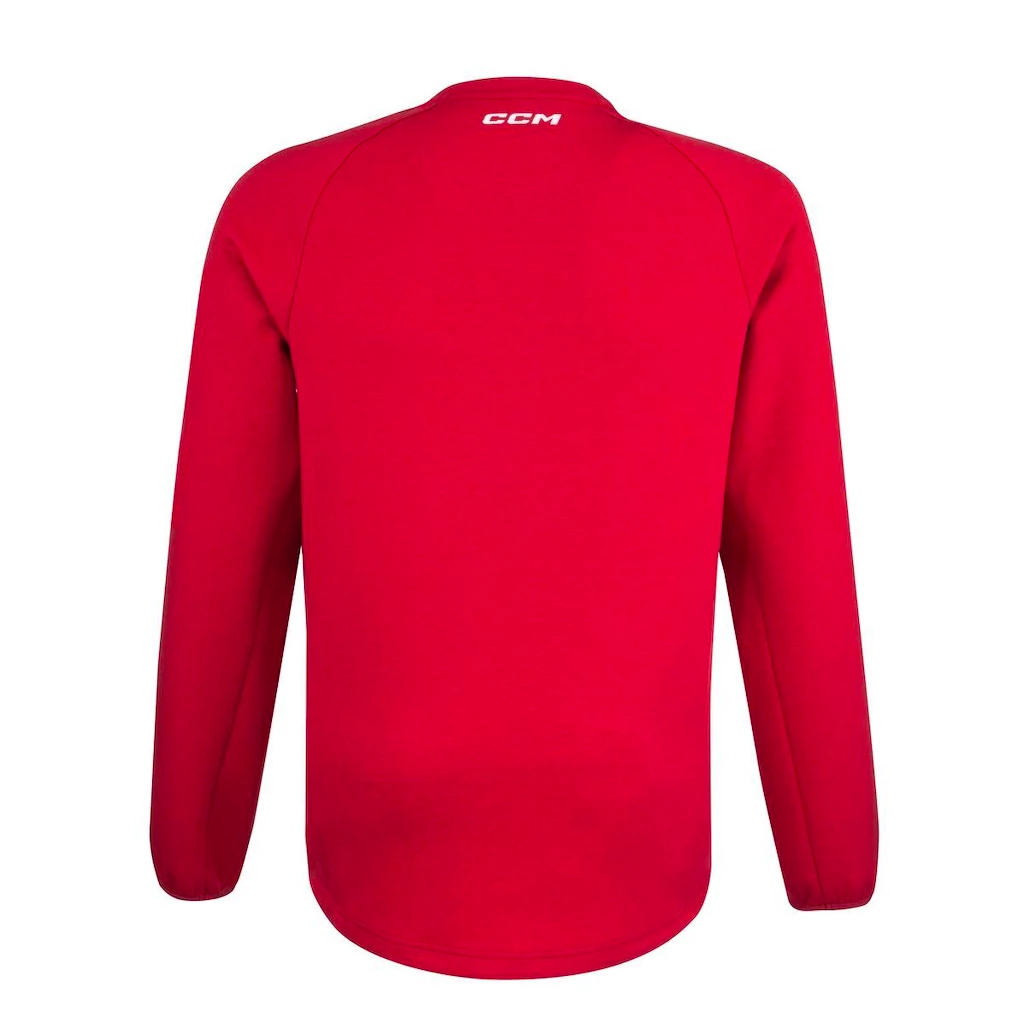 Dětská mikina CCM  LOCKER ROOM FLEECE CREW Red