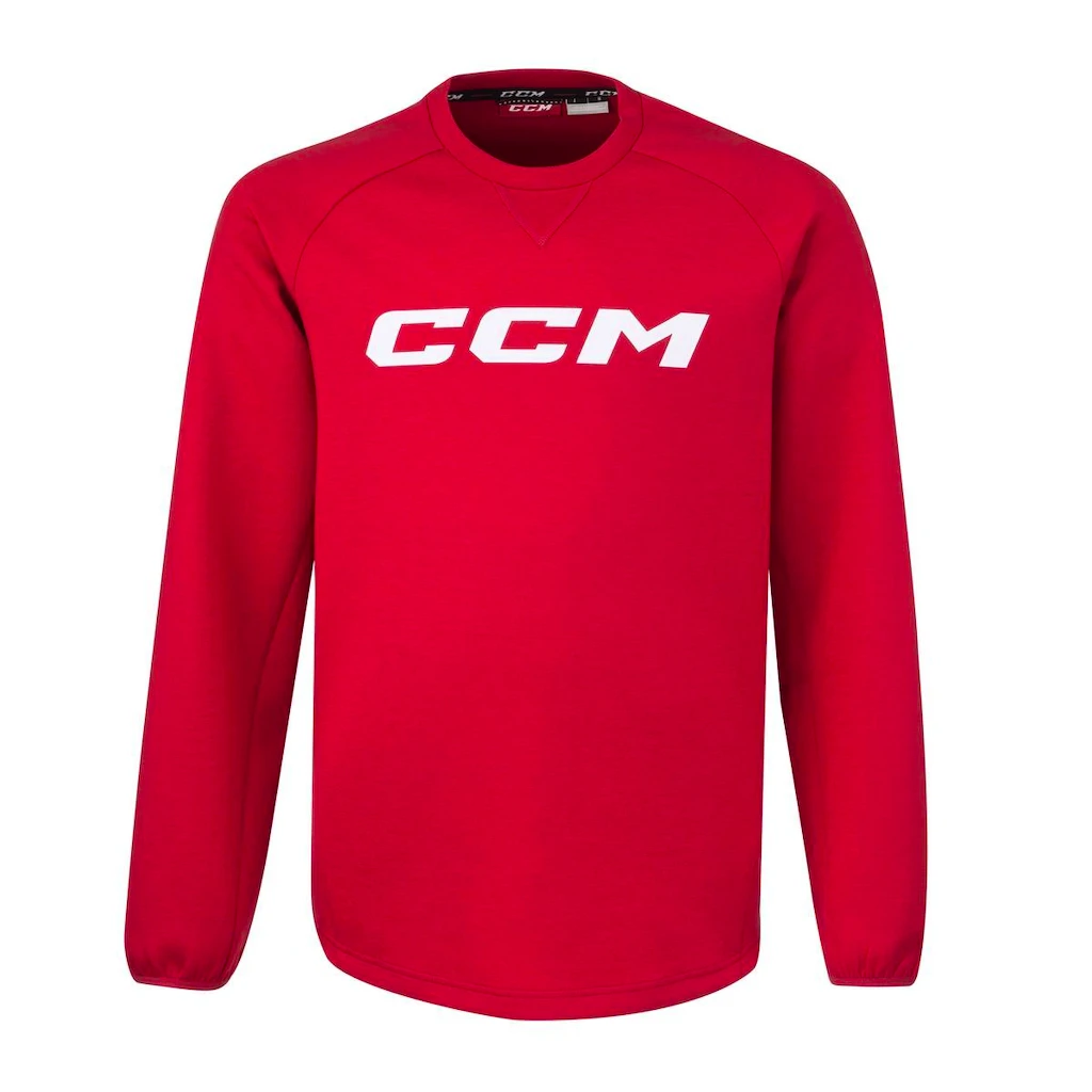 Dětská mikina CCM  LOCKER ROOM FLEECE CREW Red XL