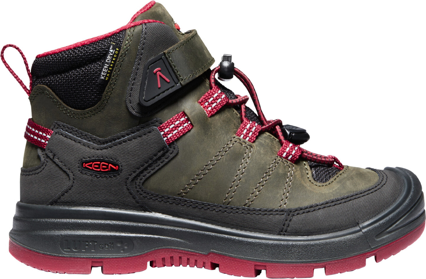 Dětská outdoorová obuv Keen  Mid Wp Steel Grey/Red Dahlia  US 9 (Kid) - main (0)