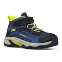 Dětská outdoorová obuv Merrell Moab Speed 2 Mid A/C Wtpf Navy/Hi Viz