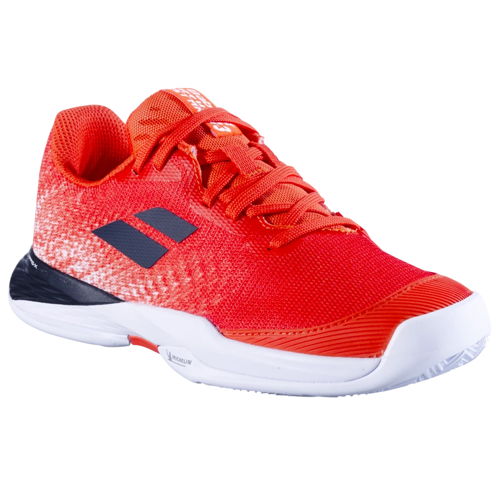 Dětská tenisová obuv Babolat Jet Mach 3 Clay JR Boy Strike Red/White