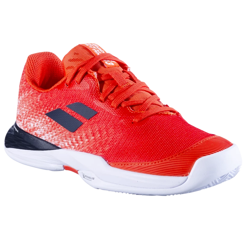 Dětská tenisová obuv Babolat Jet Mach 3 Clay JR Boy Strike Red/White