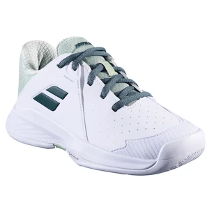 Dětská tenisová obuv Babolat Propulse Jr 3 AC Wimbledon White/Dark Green