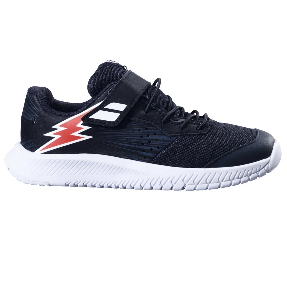 Dětská tenisová obuv Babolat Pulsion All Court Kid Black/Fiesta Red  EUR 29