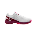 Dětská tenisová obuv Wilson Rush Pro Jr L White/Beet Red