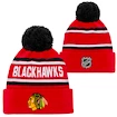 Dětská zimní čepice Outerstuff JACQUARD Cuffed Knit With Pom NHL Chicago Blackhawks