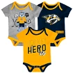 Dětské body Outerstuff Triple Clapper NHL Nashville Predators 3 ks