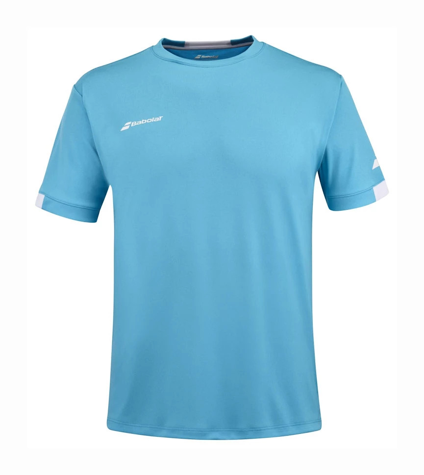 Dětské tričko Babolat  Play Crew Neck Tee Boy Cyan Blue 10 - 12 let