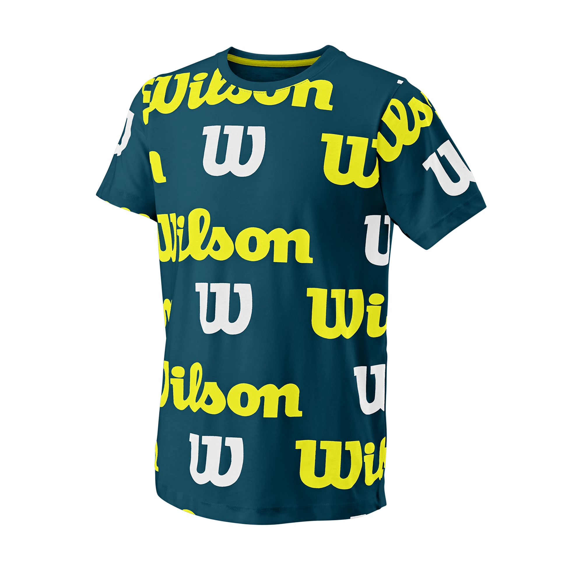 Dětské tričko Wilson  All Over Logo Tech Tee B Blue Coral