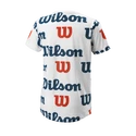 Dětské tričko Wilson  All Over Logo Tech Tee B White