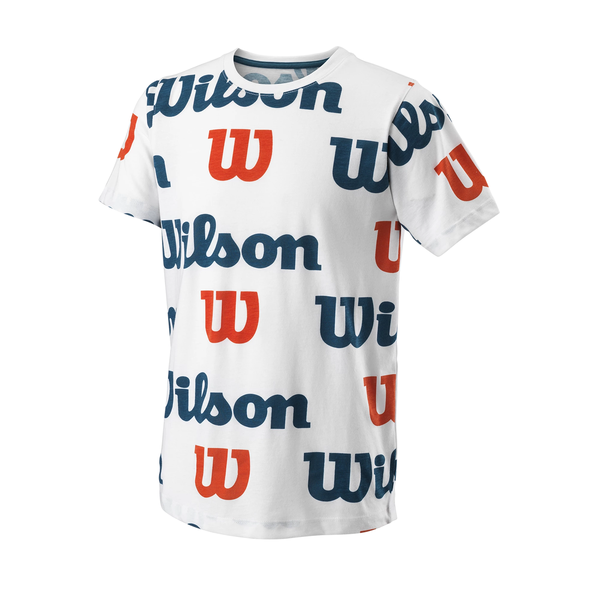 Dětské tričko Wilson  All Over Logo Tech Tee B White