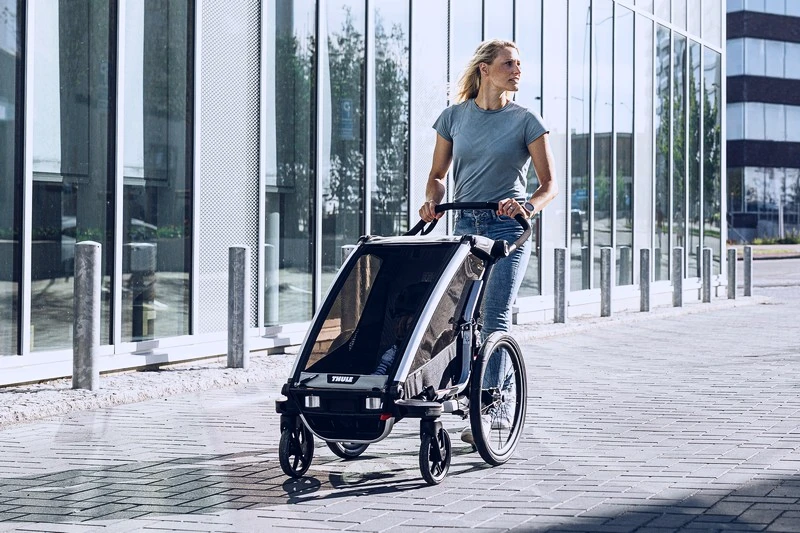 Dětský vozík Thule Chariot Lite double Aluminum/Agave