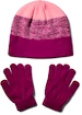 Dívčí čepice+rukavice Under Armour Beanie Glove Combo růžové