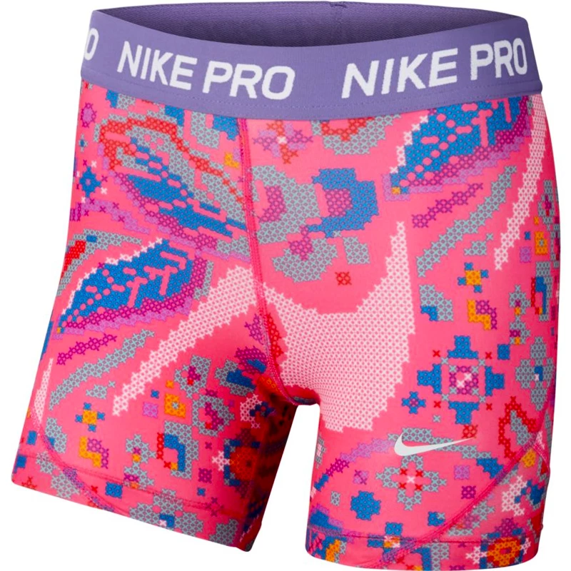 Dívčí šortky Nike Pro Boy Print Femme růžové