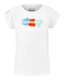 Dívčí tričko Babolat Exercise Cotton Tee Girl White