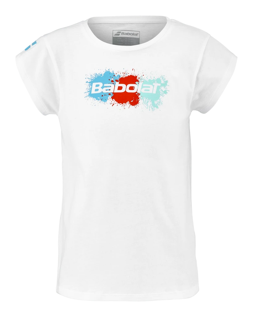 Dívčí tričko Babolat  Exercise Cotton Tee Girl White 6 - 8 let