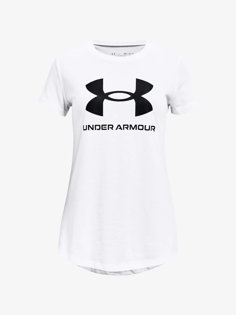 Dívčí tričko Under Armour  SPORTSTYLE LOGO SS-WHT
