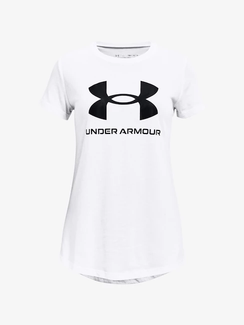 Dívčí tričko Under Armour  SPORTSTYLE LOGO SS-WHT