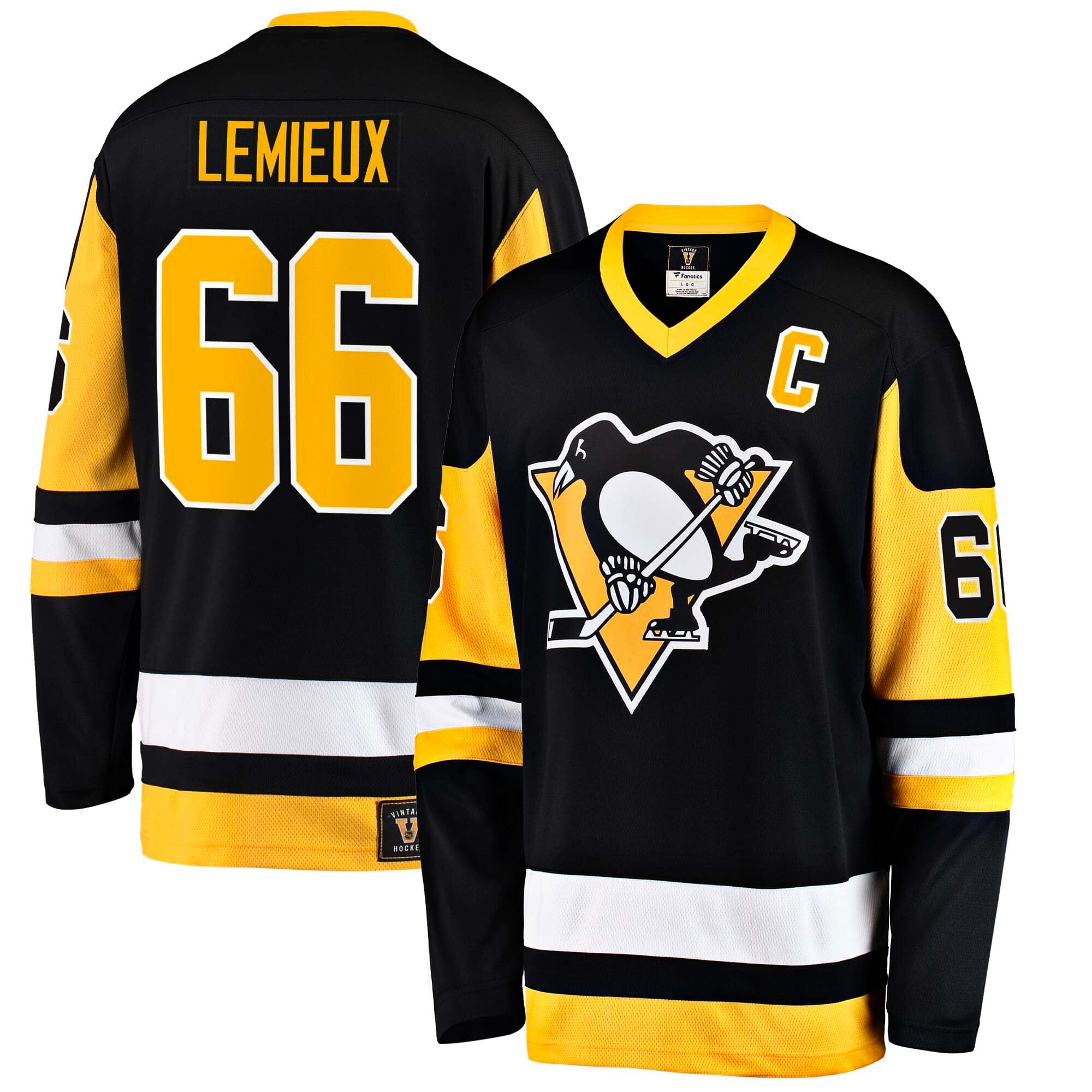 Product detail of Dres Fanatics Breakaway Jersey NHL Vintage Pittsburgh Penguins Mario Lemieux 66  XXL