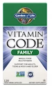 EXP Garden of Life RAW Vitamin Code Family Multivitamin 120 kapslí