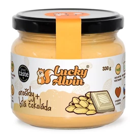 EXP Lucky Alvin Arašídové máslo ochucené 330 g hořká čokoláda