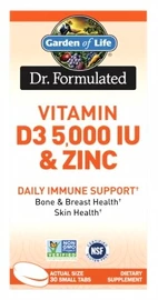 Garden of Life Dr. Formulated Vitamin D3 5000 IU + Zinek 30 tablet