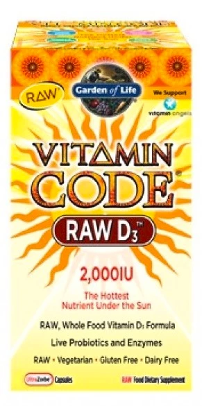 Garden of Life Vitamin D3 RAW 2000&nbsp;IU 60&nbsp;kapslí