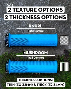 Gripy na řídítka PEATY'S  Monarch knurl thick slate (pgm-knl-thk-slt-20)