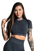 Gym Glamour Crop-Top s krátkým rukávem Dark Grey Ombre