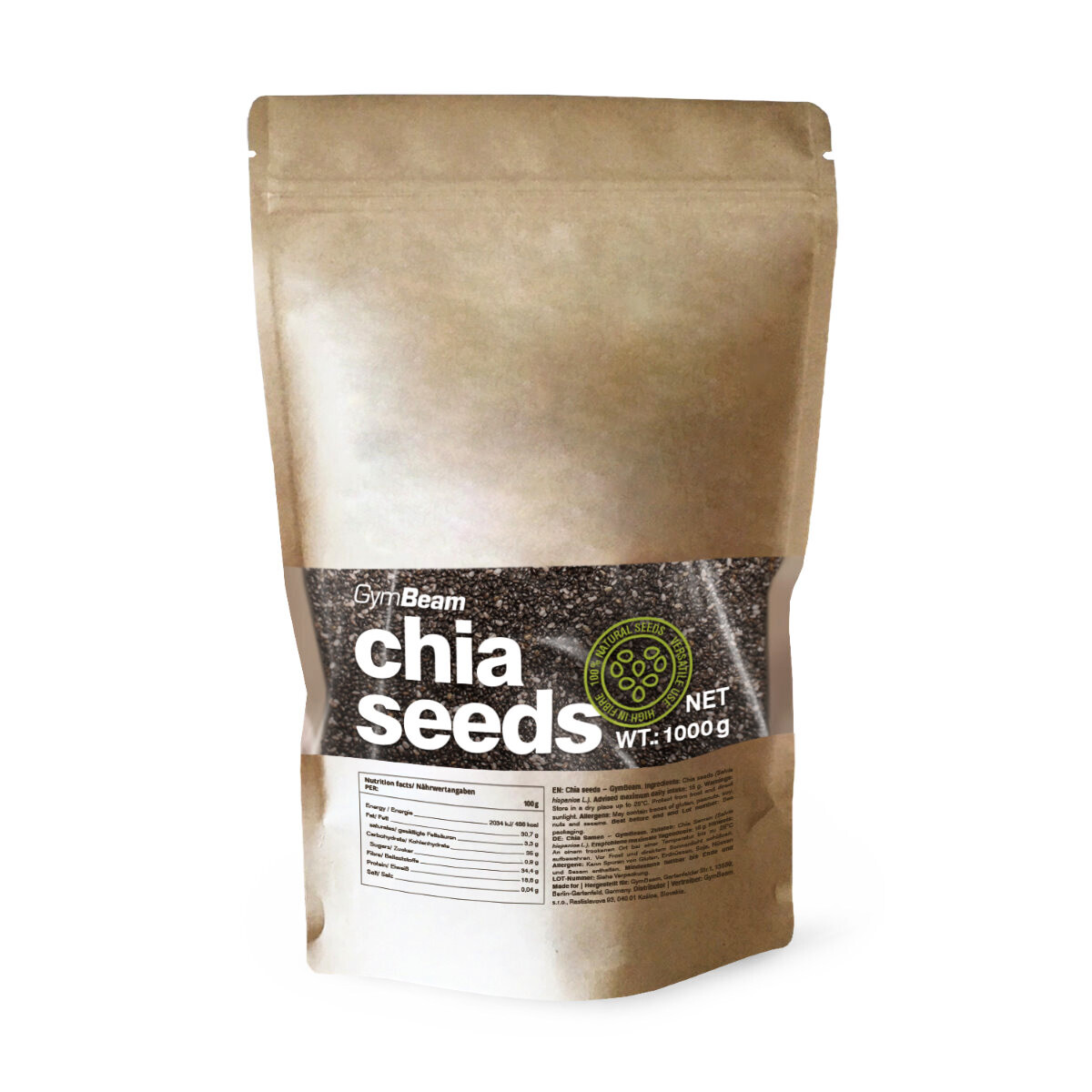 Product detail of GymBeam Chia semínka 1000 g