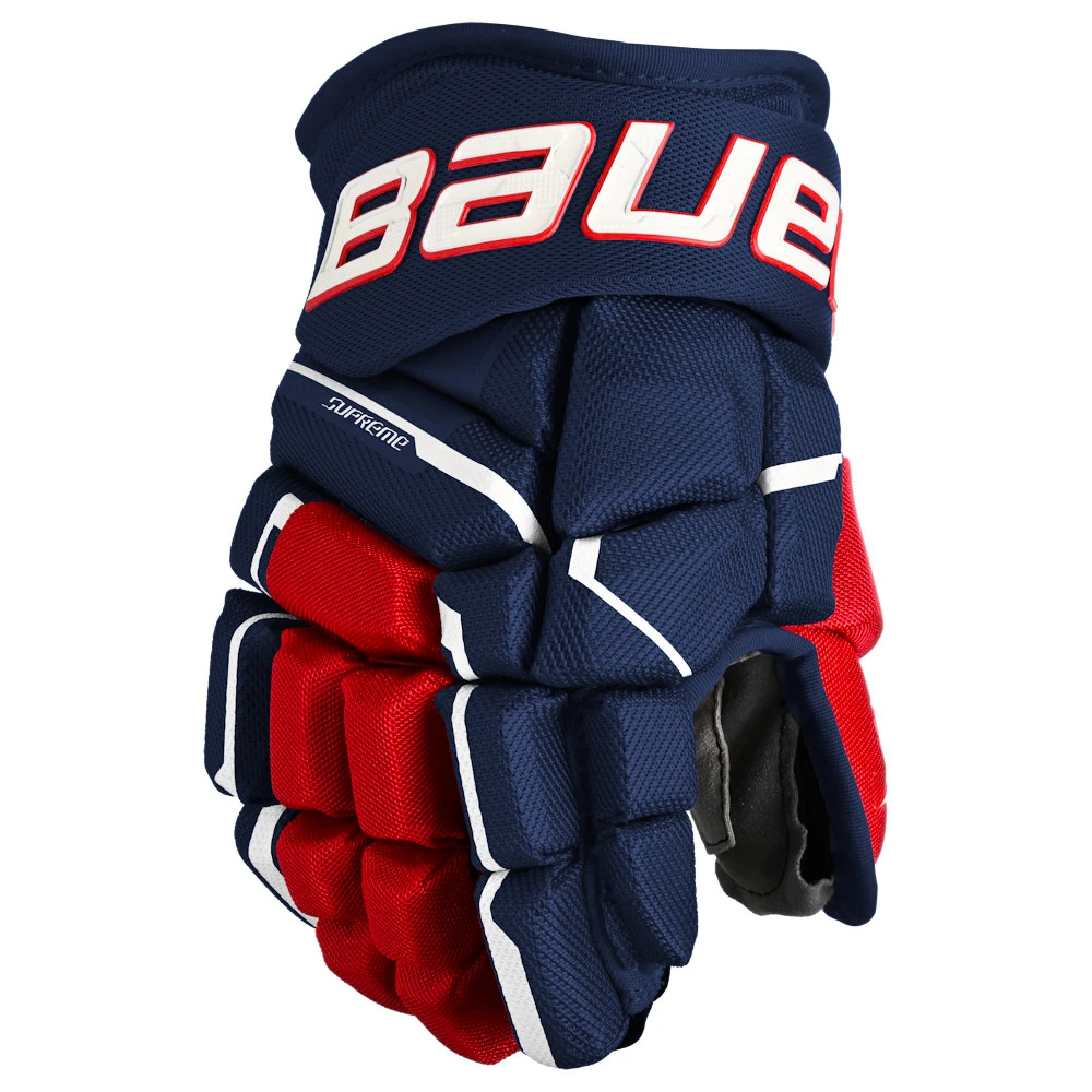 Hokejové rukavice Bauer Supreme MACH Navy/Red/White Junior