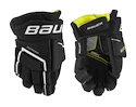 Hokejové rukavice Bauer Supreme Ultrasonic Black/White Žák (youth) 8 palců, černo-bílá