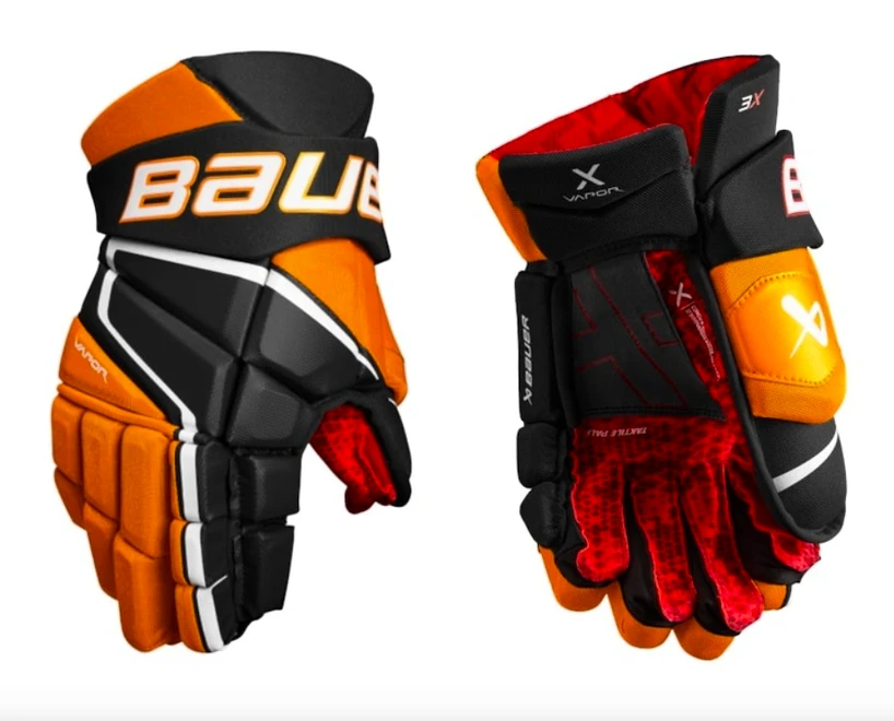 Hokejové rukavice Bauer Vapor 3X - MTO Black/Orange Intermediate