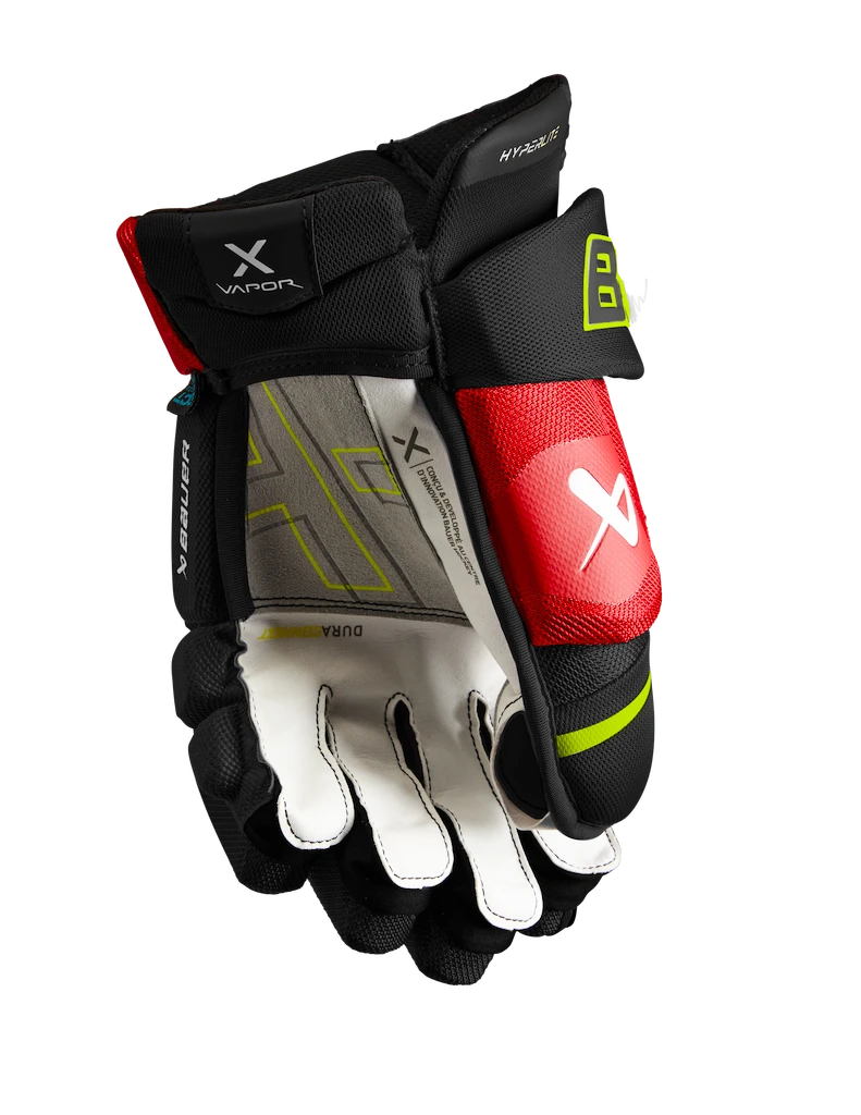 Hokejové rukavice Bauer Vapor Hyperlite Black/Red/Green Senior