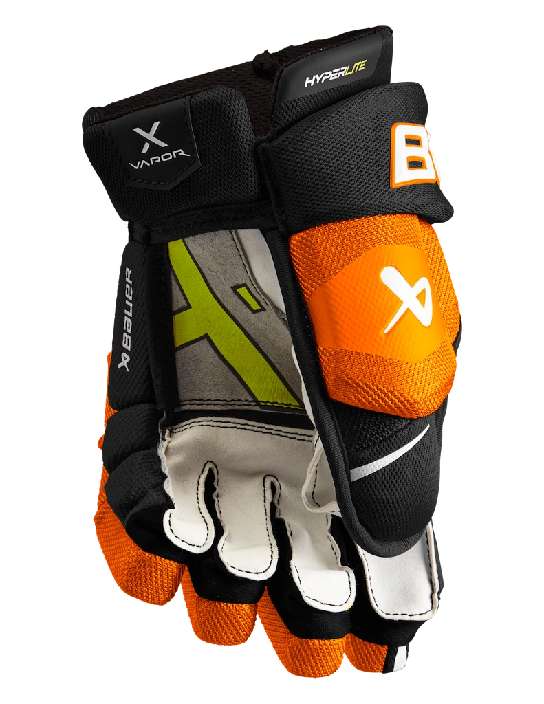 Hokejové rukavice Bauer Vapor Hyperlite - MTO Black/Orange Junior