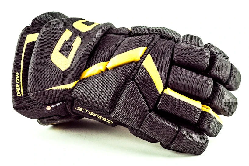 Hokejové rukavice CCM JetSpeed FT6 Black/Sunflower Junior 10 palců