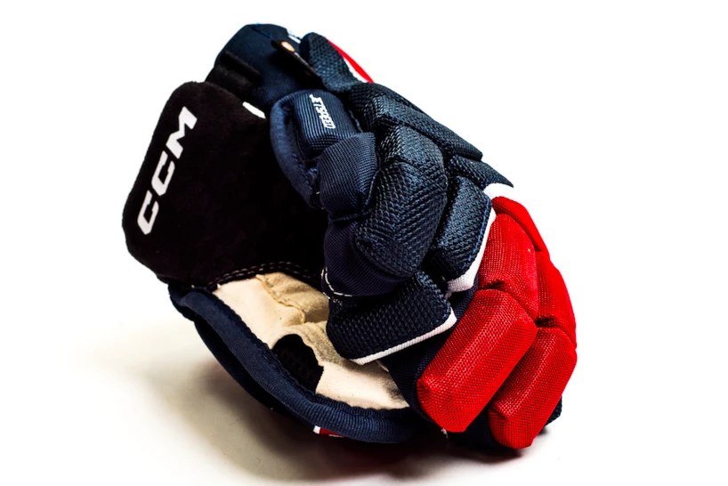 Hokejové rukavice CCM JetSpeed FT6 Navy/Red/White Junior 10 palců