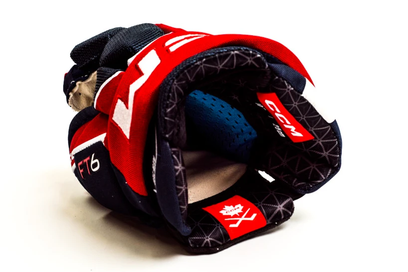 Hokejové rukavice CCM JetSpeed FT6 Navy/Red/White Junior 10 palců