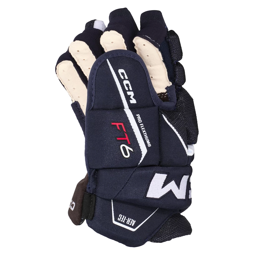 Hokejové rukavice CCM JetSpeed FT6 Navy/White Junior 10 palců