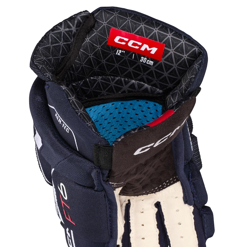 Hokejové rukavice CCM JetSpeed FT6 Navy/White Junior 10 palců