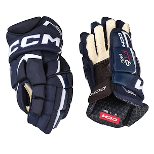 Hokejové rukavice CCM JetSpeed FT6 Pro Navy/White Junior 11 palců