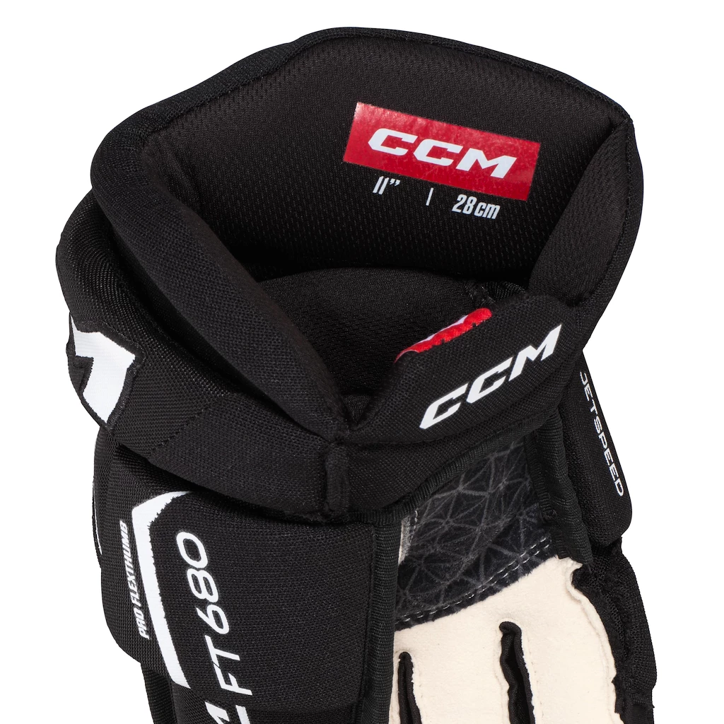Hokejové rukavice CCM JetSpeed FT680 Black/White Senior