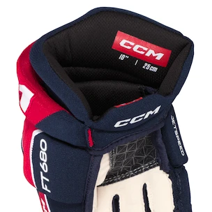 Hokejové rukavice CCM JetSpeed FT680 Navy/Red/White Junior 11 palců