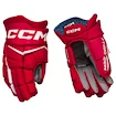 Hokejové rukavice CCM JetSpeed FT880 Red/White Senior